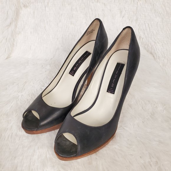 Steve Madden Lalo Wooden Peep Toe Heels Size 7.5 - Picture 2 of 7